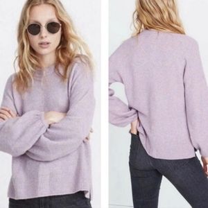 Madewell Alpaca Wool Blend Soft Cozy Sweater Long Balloon Sleeve Lilac Payton